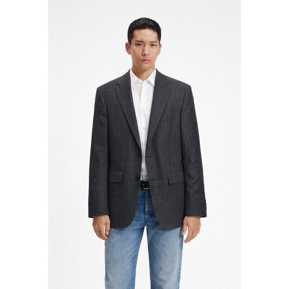 Hugo Boss The James4 Sport Coat Blazer Jacket 42R Wool 2 Button Windowpane Plaid